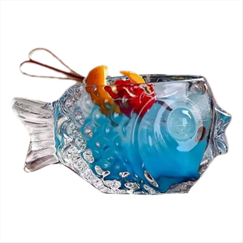 Transparent Fish Shape Bar Cocktail Glass Party Th