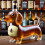 Dachshund Dog Whiskey Bottle,3D Sculpted Shape Gla 6
