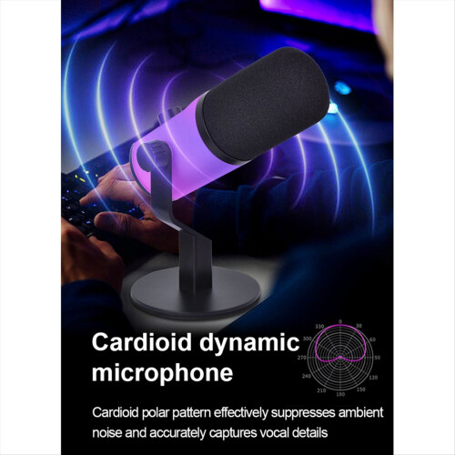 USB/XLR RGB Dynamic Microphone for Podcasting Reco 1