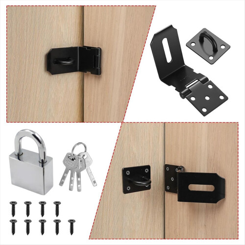 4 Inch 90 Degree Padlock Hasps, Stainless Steel La 2