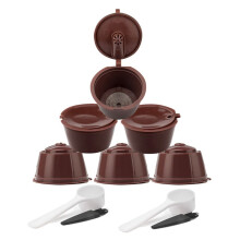 6-Delat Set för Kaffemaskin med Påfyllningsbar Kaffekapsel, Sked och Rengöringsborste, Högkvalitativt Filter.