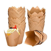 Tulip Cupcake Trays Food Grade Oil Paper Cupcake Trays Standard Tulip Cupcake Trays Suitable for Various Festivals