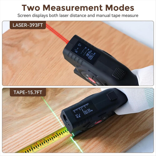393Ft Digital Tape Measure with Laser - 16Ft OLED 2