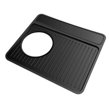 Silicon Espresso Tamper Mat, Livsmedelskvalitet Silikon Mat - Anti-Halk, Livsmedelsklassat Toppskydd för Espressomaskiner Svart