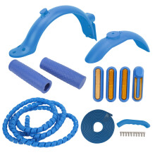 Elektroroller-Zubehörset umfasst Kotflügel, Seitendeckel, blaue Silikon-Griff.