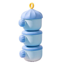 3-Laags Melkpoeder Dispenser, Stapelbaar en Draagbaar, Grote Capaciteit, Ideaal voor Buiten en Het Bewaren van Snacks, Blauw