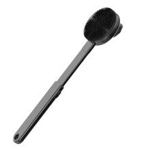 Vibrating Back Scrubber with Retractable Handle, Rechargeable Silicone Body Brush,Household Bath Brush