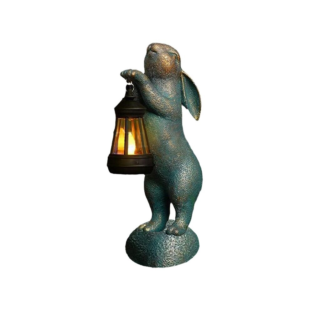 Garden Statue Solar Lantern Outdoor Animal Figurine Yard Lawn Ornaments Gift Easter Light