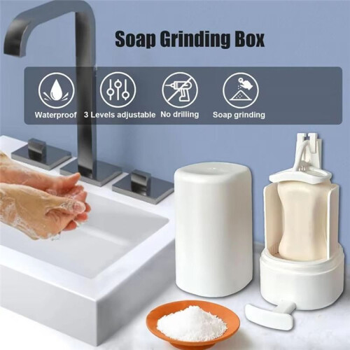 Bar Soap Grinder Solid Soapy Bar Grinding Box Holder Wall Mounted Crusher Mincer Refillable Soapy Bar Dispenser for Home 2