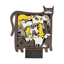 Taschenreisespiele für Auto, Straße, Flugzeug, Aktivitäten, Geburtstagsspiele, Kreatives Katzen-Puzzlespiel Aus Holz