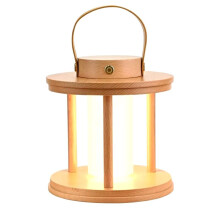 Lámpara de Noche LED de Madera Maciza: Ideal para Dormitorio y Camping, Portátil y Ecológica.