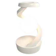 Veilleuse LED Rotative à 360 avec Chargeur Sans Fil, Rechargeable, Veilleuse LED en Lévitation, Blanche