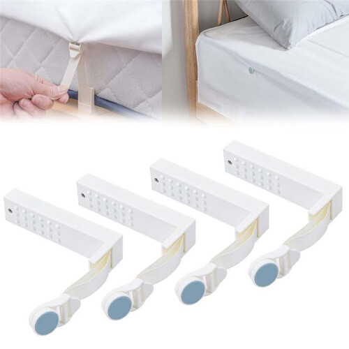 Sheet Locks, Sheet Corner Locks to Keep Sheets Tight, Sheet Organizer Mattress Sheet Holder Straps Grey 1
