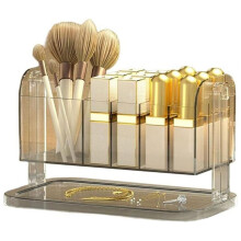 Bureaublad Cosmetische Opbergdoos Make- Kwasten Organizer Sieraden Lippenstift Compartiment Container voor Badkamer Plank Aanrecht