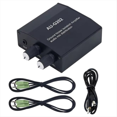AU-G202 Ground Loop Noise Isolator Audio Mixer wit 1