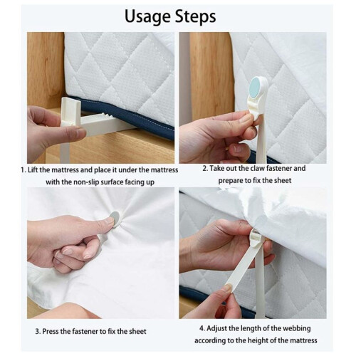 Sheet Locks, Sheet Corner Locks to Keep Sheets Tight, Sheet Organizer Mattress Sheet Holder Straps 1