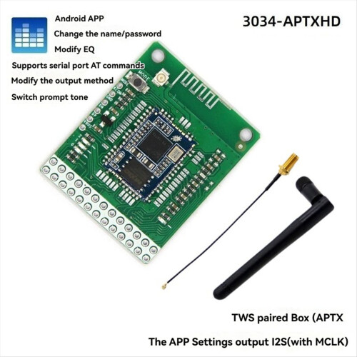 QCC3034 Bluetooth 5.1 Stereo Audio Module+Antenna 2
