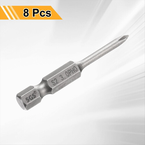 8pcs 0 Screwdriver Bit PH0 1/4inch Hex Shank 2inch 2