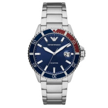 [VENTES FLASH] EMPORIO ARMANI Montre bracelet AR11339 - Homme - Tendance - Argenté - Bleu