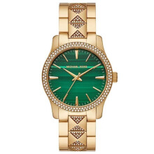 Michael Kors MK7390 Runway Three Hand Green Ladies Watch