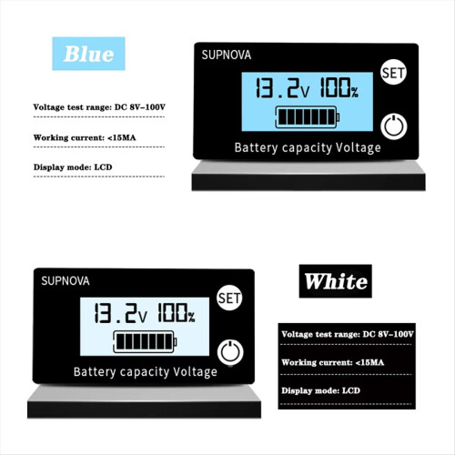 Battery Capacity Indicator DC 8V-100V Lead Acid Li 2