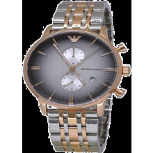 Herrenarmbanduhr - EMPORIO ARMANI - AR1721 - Edelstahl - Roségold und Silber - 43 mm