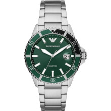 Horloge - Emporio Armani - AR11338 - Behuizing 42 mm - Waterdichtheid 100 m - Groene wijzerplaat