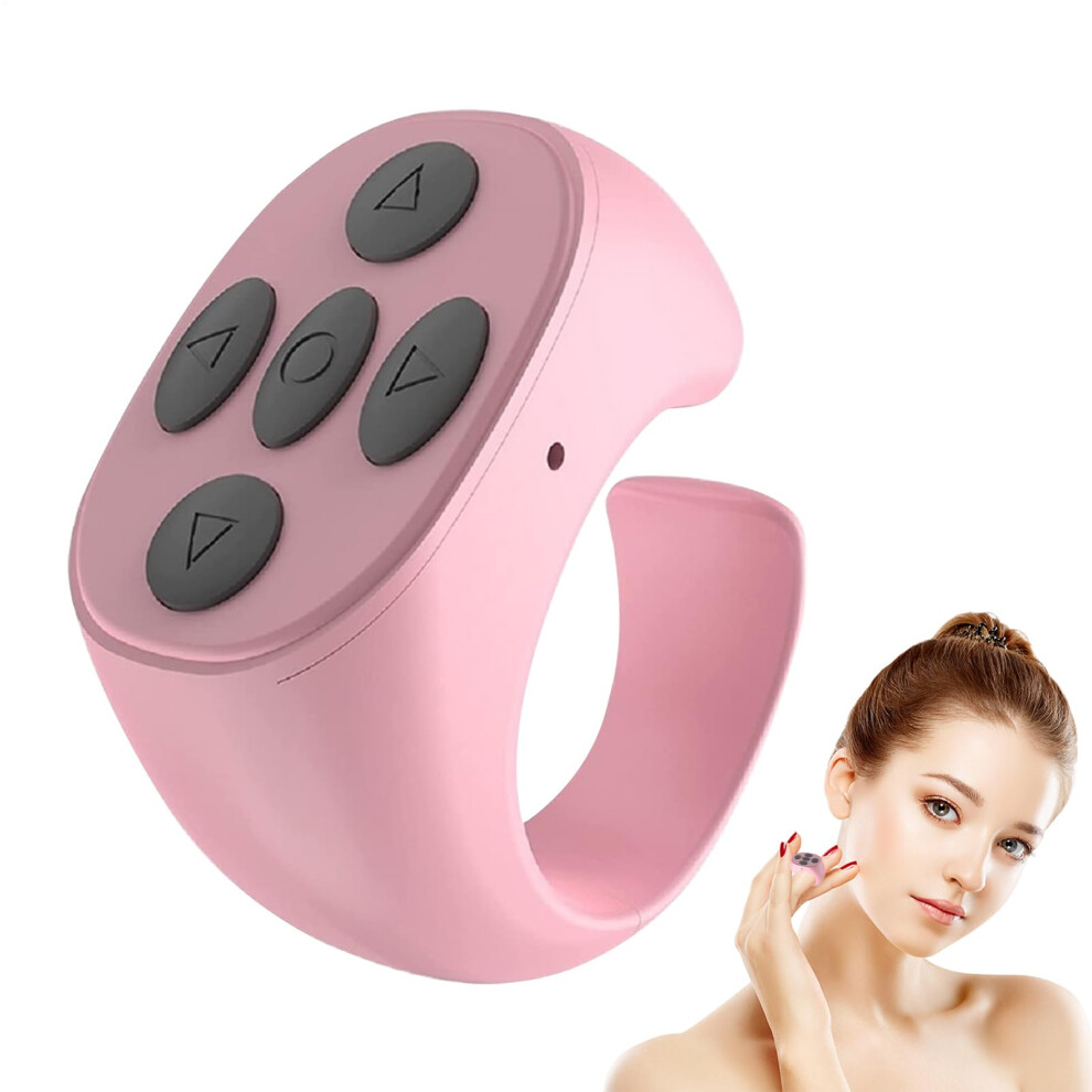 Wireless Camera Remote Rechargeable Durable Remote For Page Turner With Finger Page Scroll Rings For Tv Pink 9382693281647
