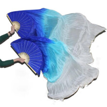 Silky Fan Veils AS14 For Women Belly Dancing Performance Gradient 180cm Pair