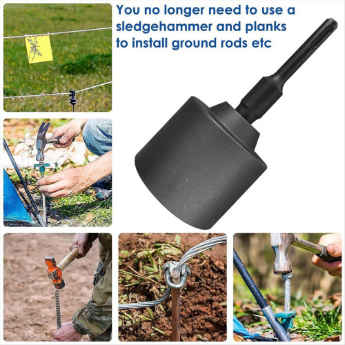 SDS Plus T-Post Ground Rod Driver, 65mm Drill Bit 2