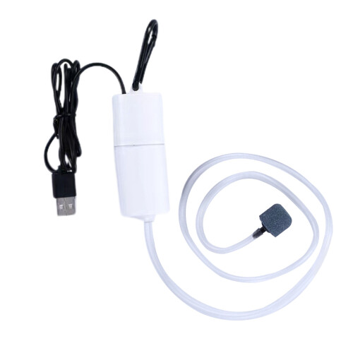 Petite pompe à oxygène USB pour aquarium en ABS blanc 1