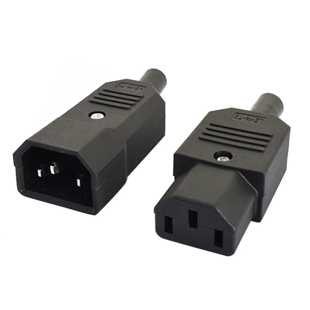 Iec C13/C14 Power Connector 1 Piece 10A 250V Straight Cable Plug Rewirable 3Pin Ac Socket C13 Female C14 Male 9347817440294