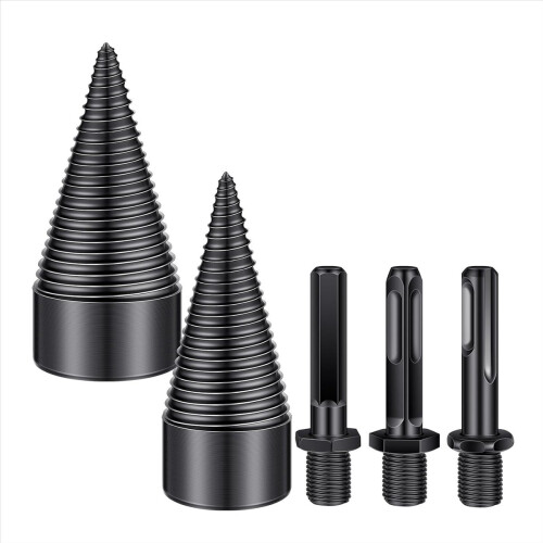 5 Pcs Firewood Log Splitter Drill Bit,Removable Bi