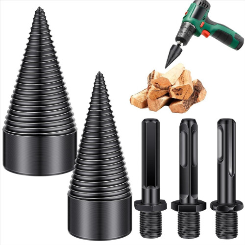 5 Pcs Firewood Log Splitter Drill Bit,Removable Bi 1