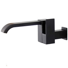 Bathroom Basin Faucet Cold Water Waterfall Spout Sink Faucet Bathtub Faucet Black Finish