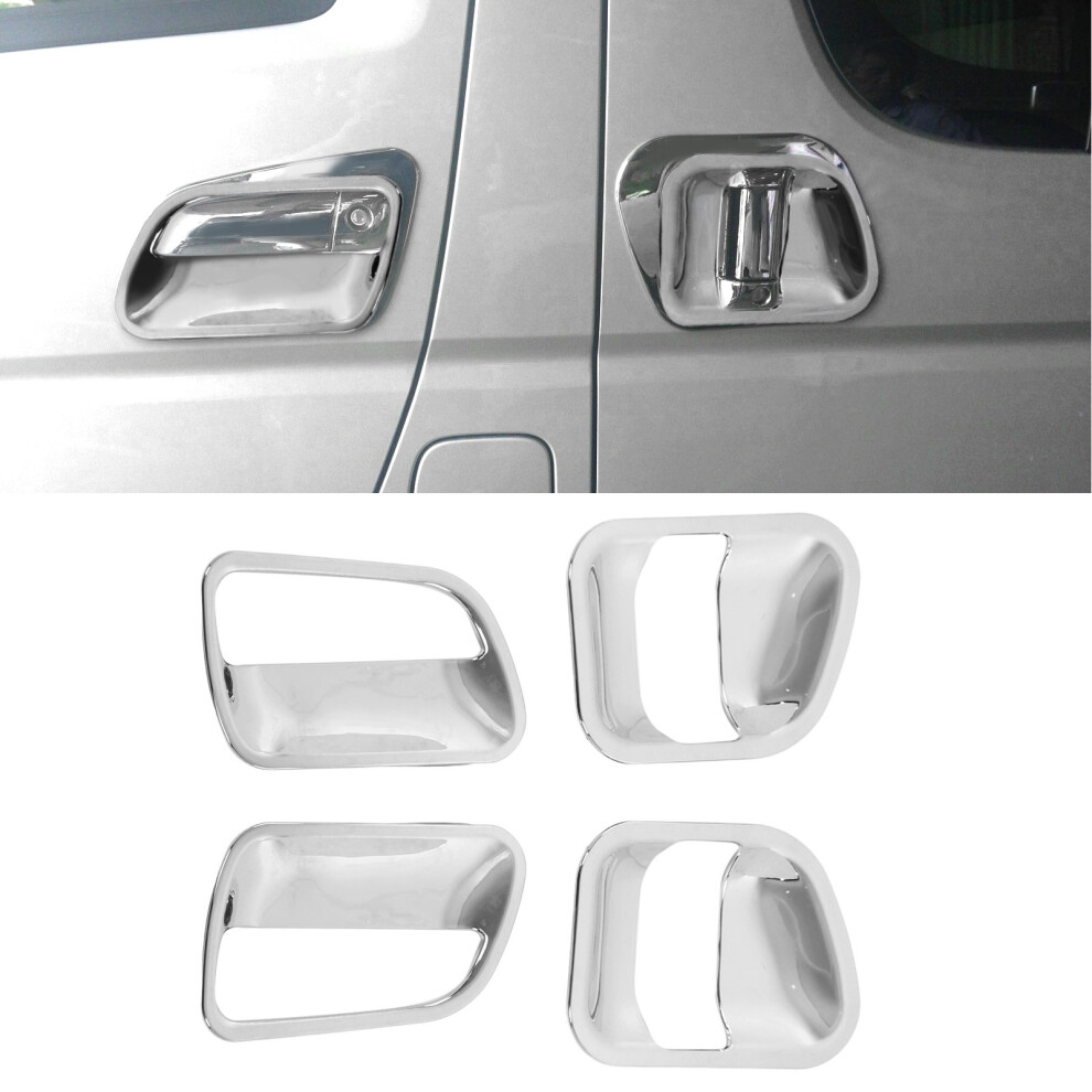 4Pcs Abs Chrome Exterior Door Handle Bowl Cover Fit Hiace 2005-2015 3781375242789
