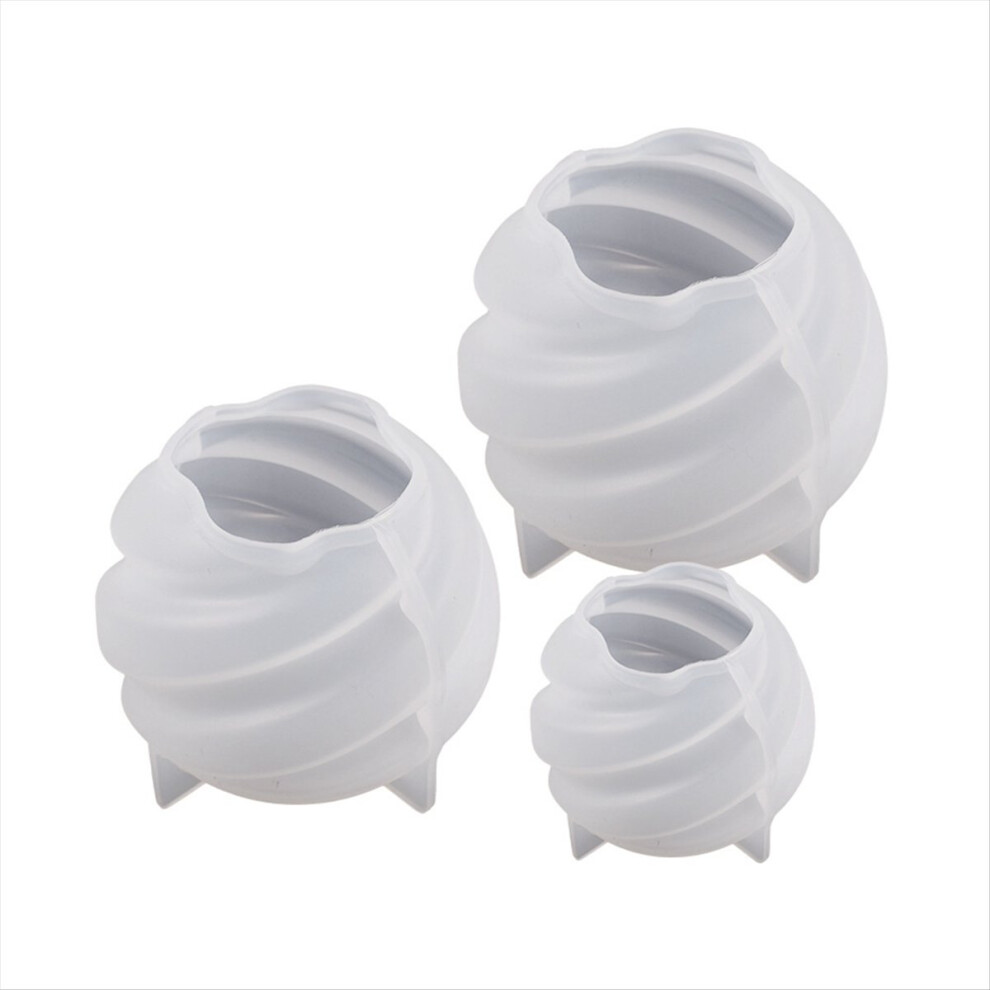 3Pcs Rotating Ball Candle Silicone Mold Spiral Car 4854180863056