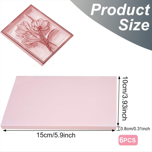 6 Pack Rubber Block Stamp Carving Blocks Pink Lino 2