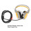 Auriculares gaming de 40 mm, amarillos, con micrófono para PC con cable 7