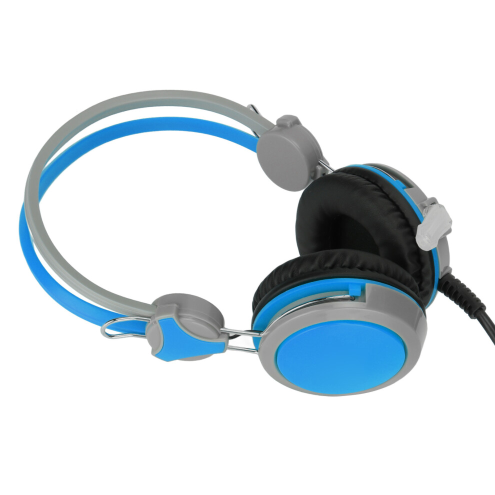 Gaming Headset Noise Cancelling Stereo Wired Pc 40Mm Speakers Blue 6951375243957