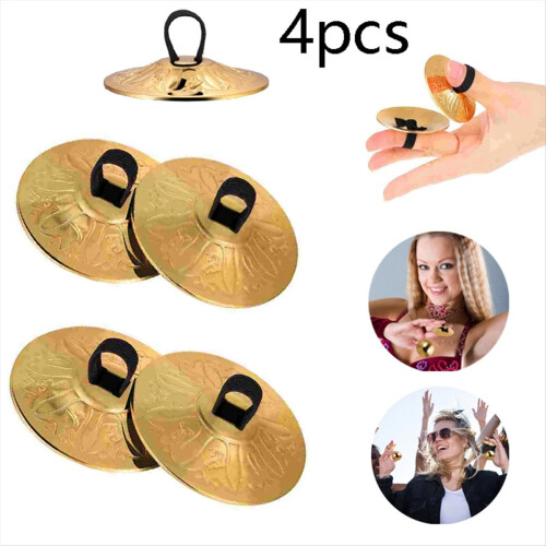 4pcs Copper Finger Cymbals Small Belly Dancing Min 1