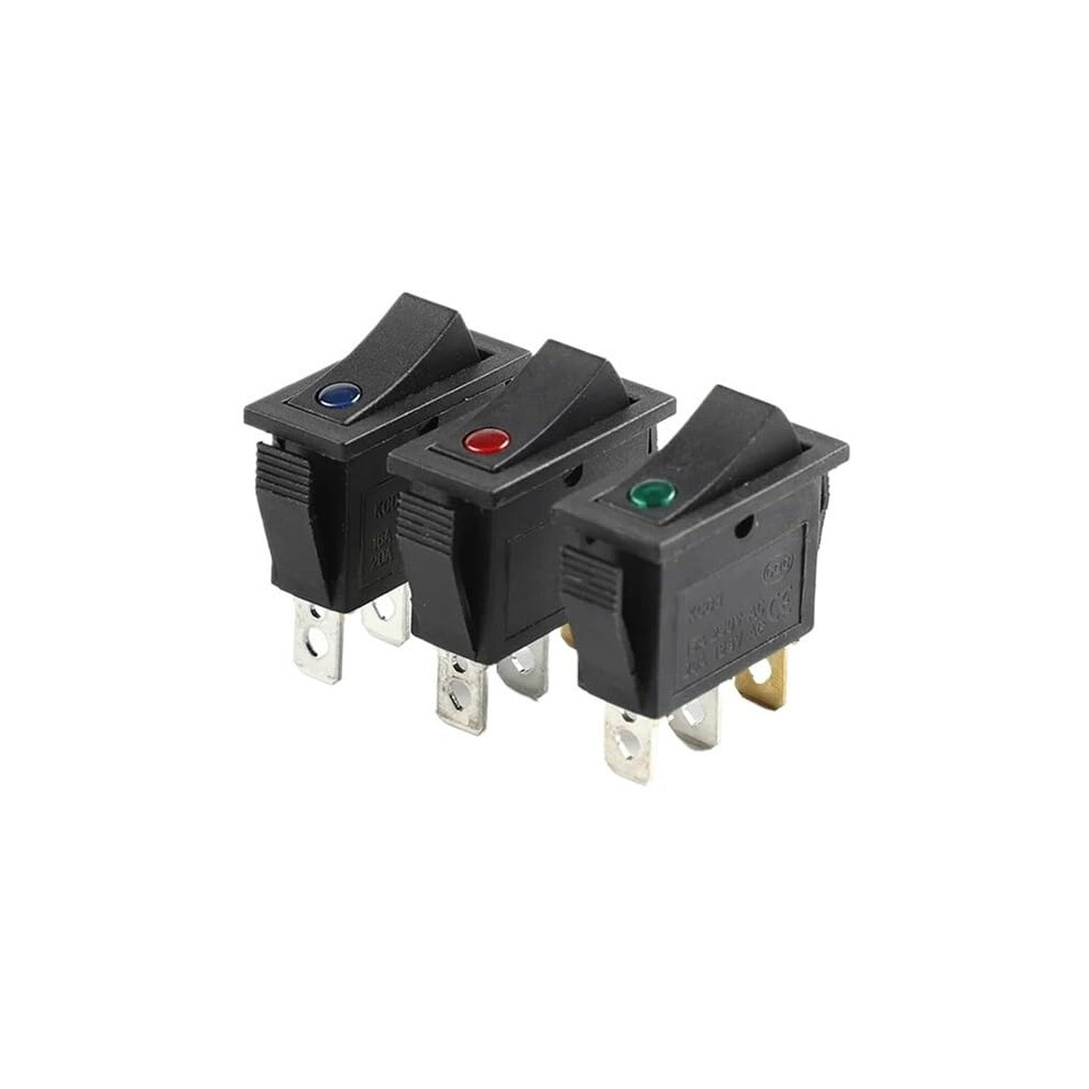 3Pin Rocker Button Switch Kcd3 Onoff 2Nd Gear Position Cat's Eye Led Ac 16A 250V Yellow 9382693283672