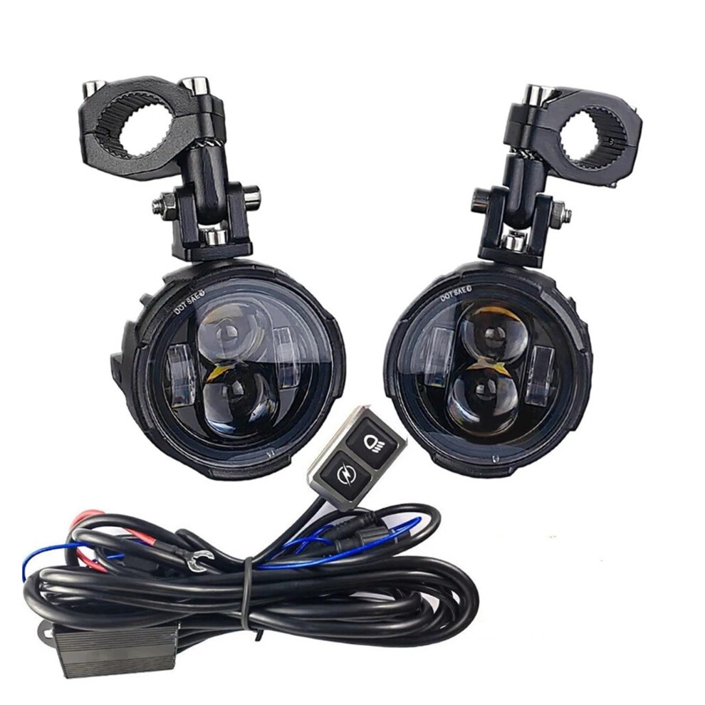 Front Moto Fog Lamp Pair 100W Led Auxiliary Driving Spot Headlamp Light 9189345553585