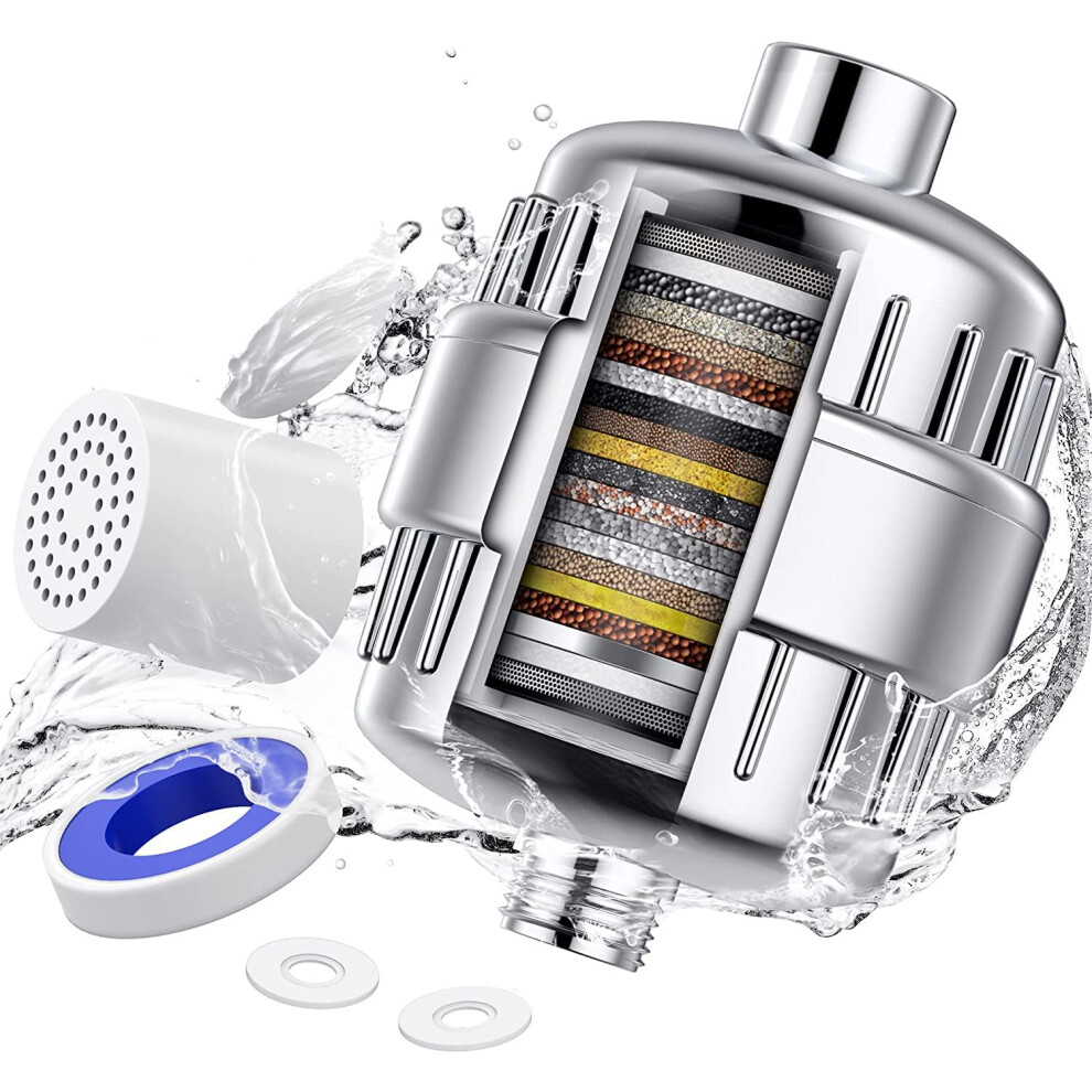 17 Stage Shower Filter With Vitamin C For Hard Water Output Shower Water Filter To Remove Chlorine And Fluoride 9382693147448