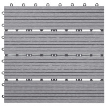 WPC Bodenfliese Sarthe, Holzoptik Balkon/Terrasse, 11x je 30x30cm = 1qm