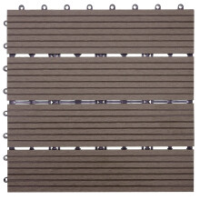 WPC Bodenfliese Sarthe, Holzoptik Balkon/Terrasse, 11x je 30x30cm = 1qm