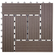 WPC Bodenfliese Sarthe, Holzoptik Balkon/Terrasse, 11x je 30x30cm = 1qm