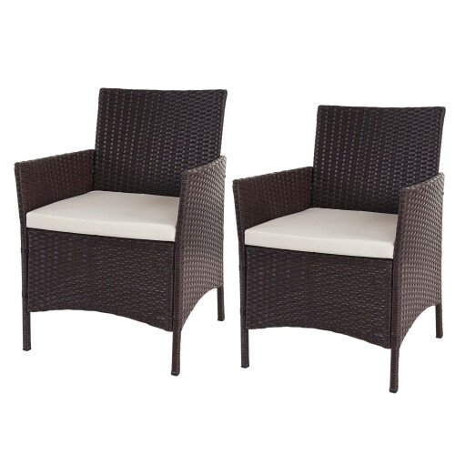 2er-Set Poly-Rattan Gartensessel Hamar, Korbsessel