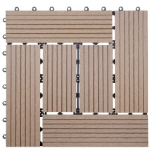WPC Bodenfliese Sarthe, Holzoptik Balkon/Terrasse, 11x je 30x30cm = 1qm