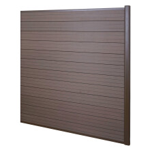 WPC-Sichtschutz Savoie, Windschutz Zaun, Alu Premium